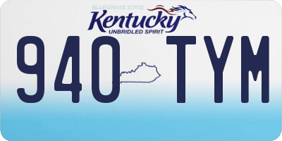 KY license plate 940TYM