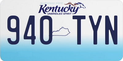 KY license plate 940TYN