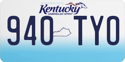 KY license plate 940TYO