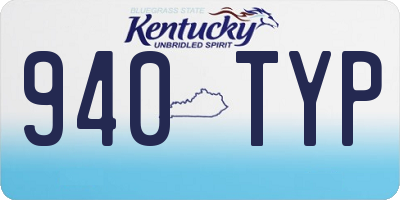KY license plate 940TYP
