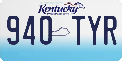 KY license plate 940TYR