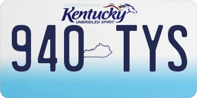 KY license plate 940TYS