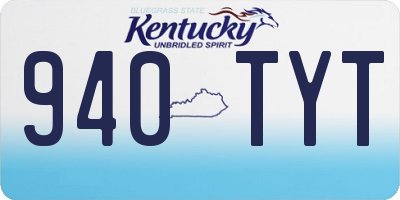 KY license plate 940TYT