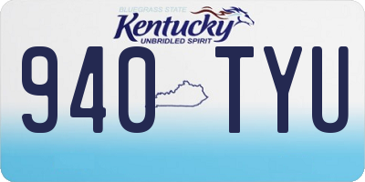KY license plate 940TYU