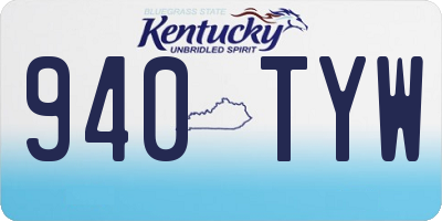 KY license plate 940TYW