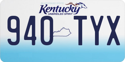 KY license plate 940TYX