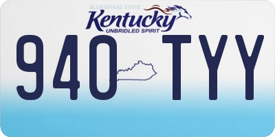 KY license plate 940TYY