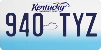 KY license plate 940TYZ