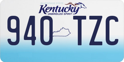 KY license plate 940TZC