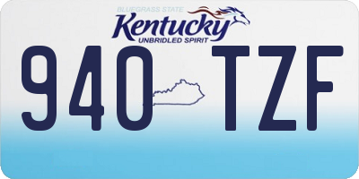 KY license plate 940TZF