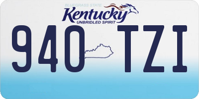 KY license plate 940TZI