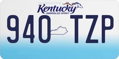 KY license plate 940TZP