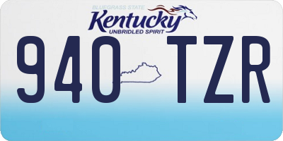 KY license plate 940TZR