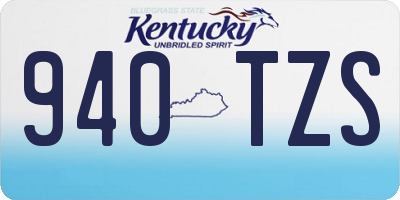 KY license plate 940TZS