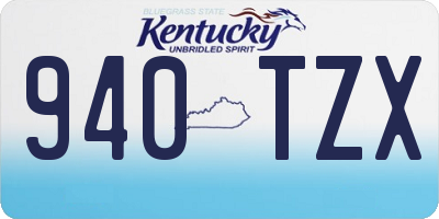 KY license plate 940TZX
