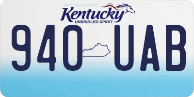 KY license plate 940UAB