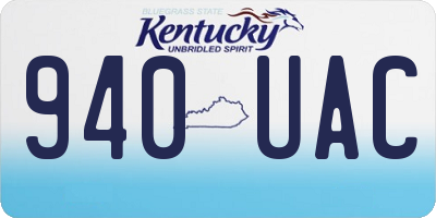 KY license plate 940UAC