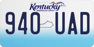 KY license plate 940UAD