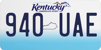 KY license plate 940UAE