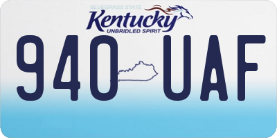 KY license plate 940UAF