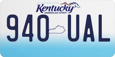 KY license plate 940UAL