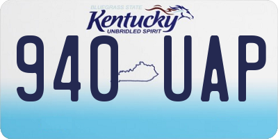 KY license plate 940UAP