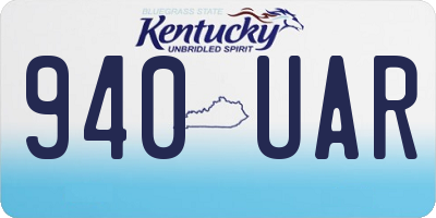 KY license plate 940UAR