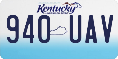 KY license plate 940UAV