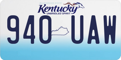 KY license plate 940UAW