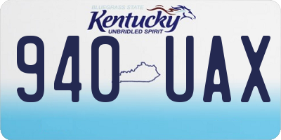 KY license plate 940UAX