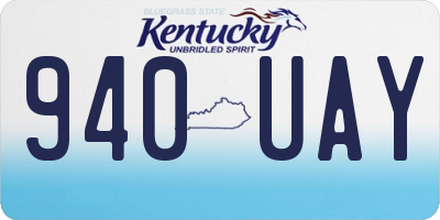 KY license plate 940UAY