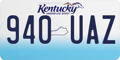 KY license plate 940UAZ