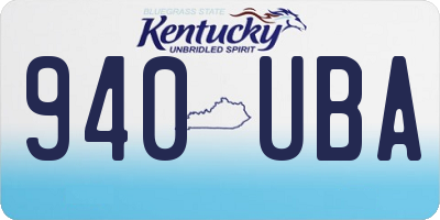 KY license plate 940UBA