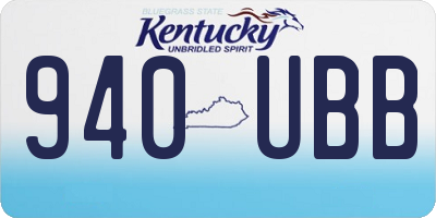 KY license plate 940UBB