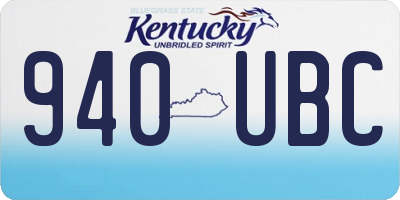 KY license plate 940UBC