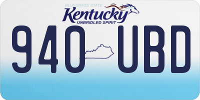 KY license plate 940UBD