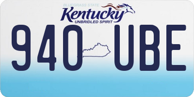 KY license plate 940UBE