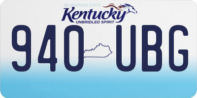 KY license plate 940UBG