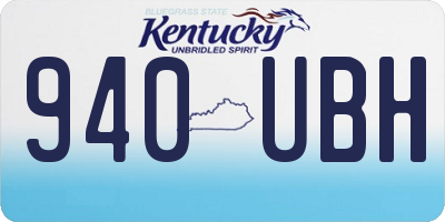 KY license plate 940UBH