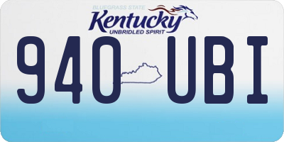 KY license plate 940UBI