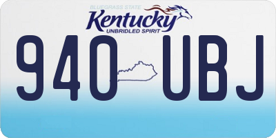 KY license plate 940UBJ