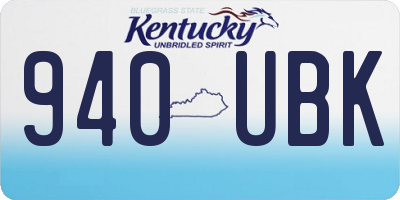 KY license plate 940UBK