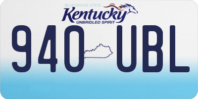 KY license plate 940UBL