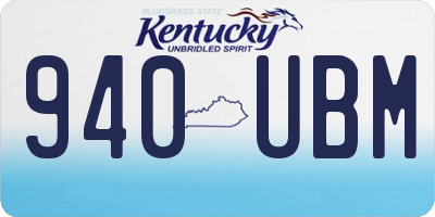 KY license plate 940UBM