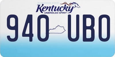 KY license plate 940UBO