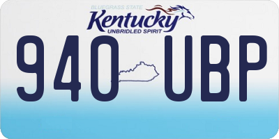 KY license plate 940UBP
