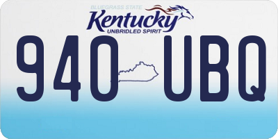 KY license plate 940UBQ