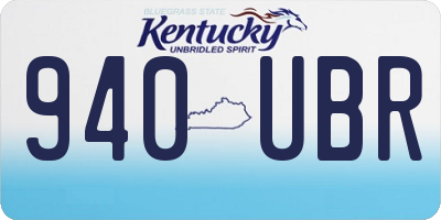 KY license plate 940UBR