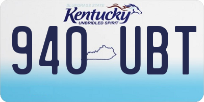 KY license plate 940UBT