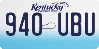 KY license plate 940UBU